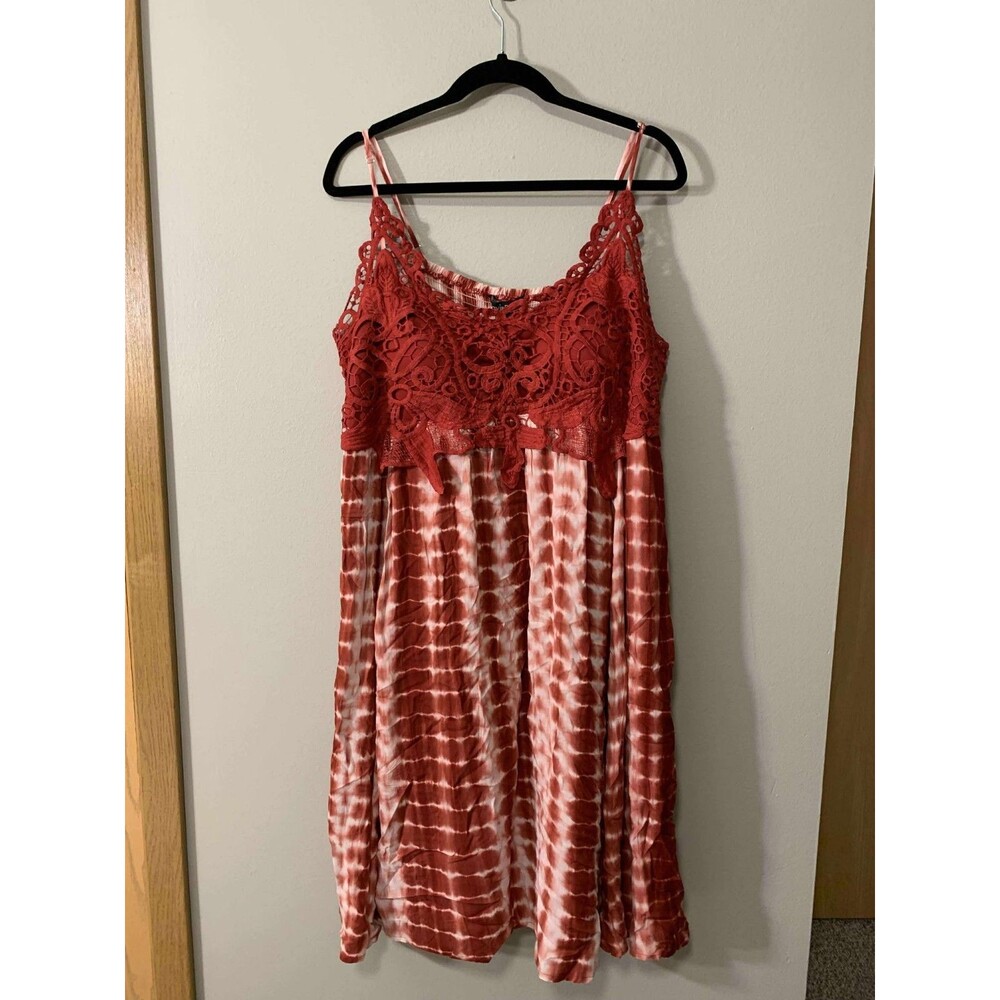 Red Tye Dye Boho Dress (NEW WITH TAGS) Womens 3xl Dan & Davi  Gypsy Goth
